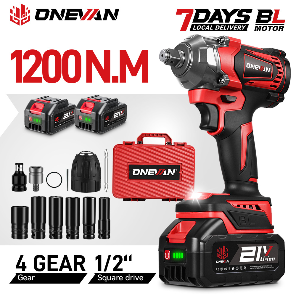 Power Tools Cordless - ONEVAN 1200N.M bezszczotkowy elektryczny klucz udarowy