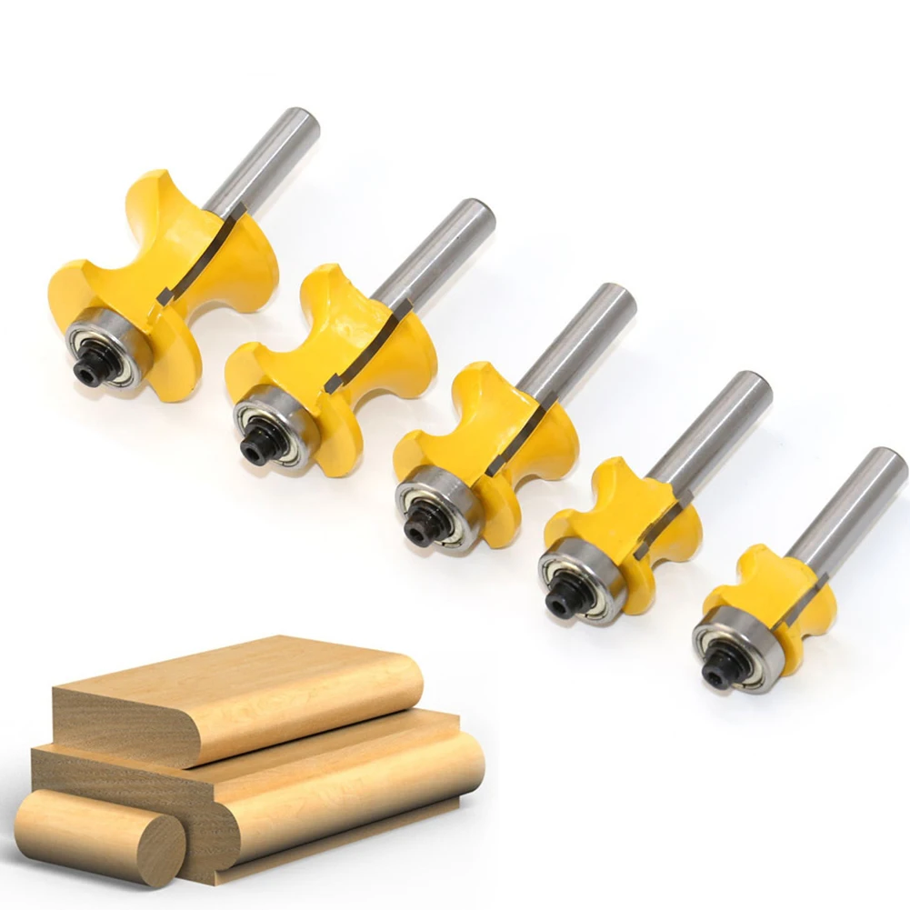 Power Tools Yellow Brand - Frezarki do elektronarzędzi, trzpień żółto-srebrny, 5