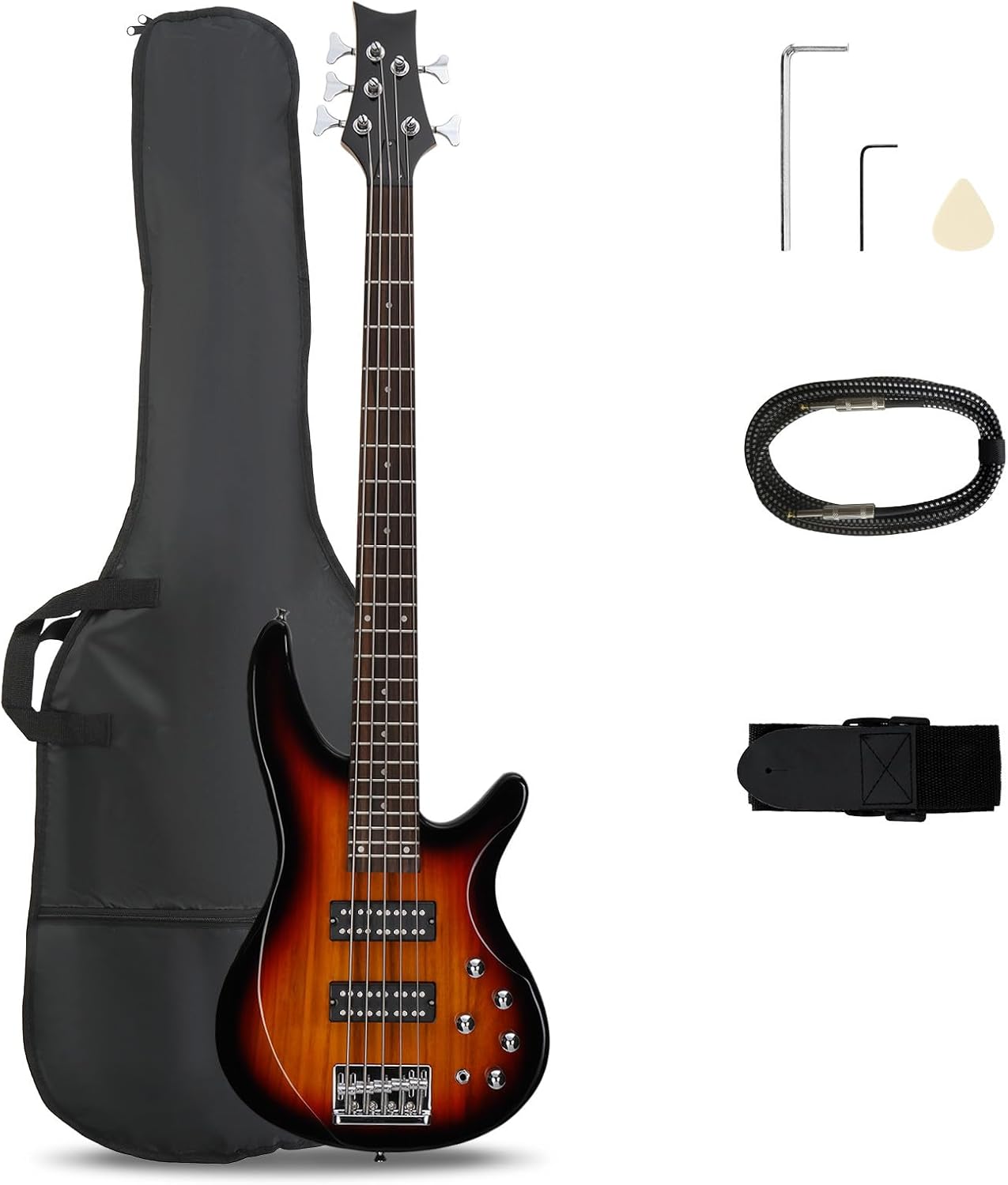 Power Tools Kit Set - 5-strunowa gitara basowa elektryczna, standardowa, praworęczna,