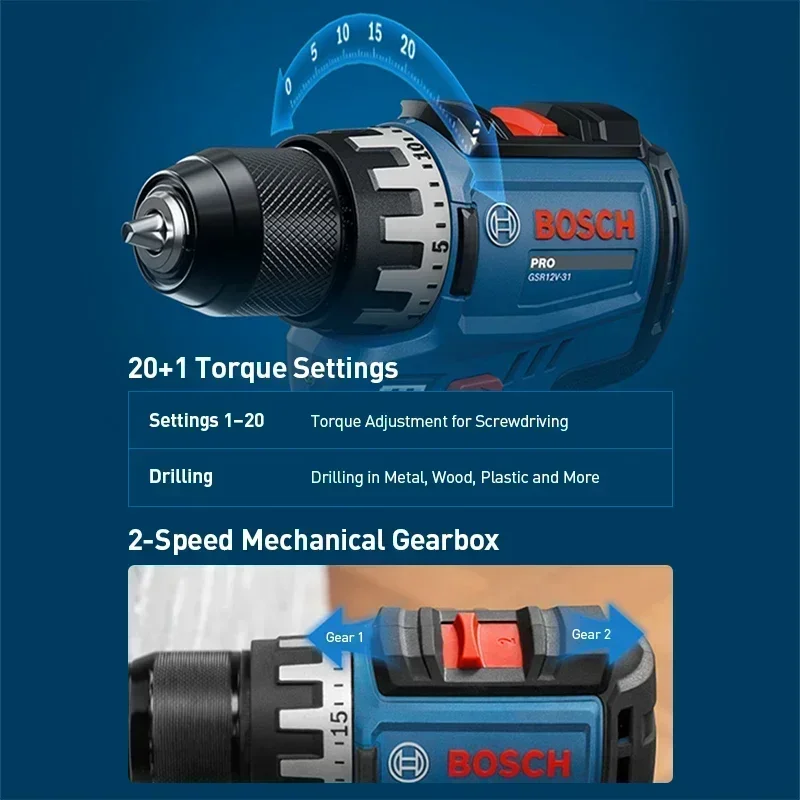 BOSCH GSR12V-31 Bezprzewodowy  – Power Tools Kits recenzja i cena