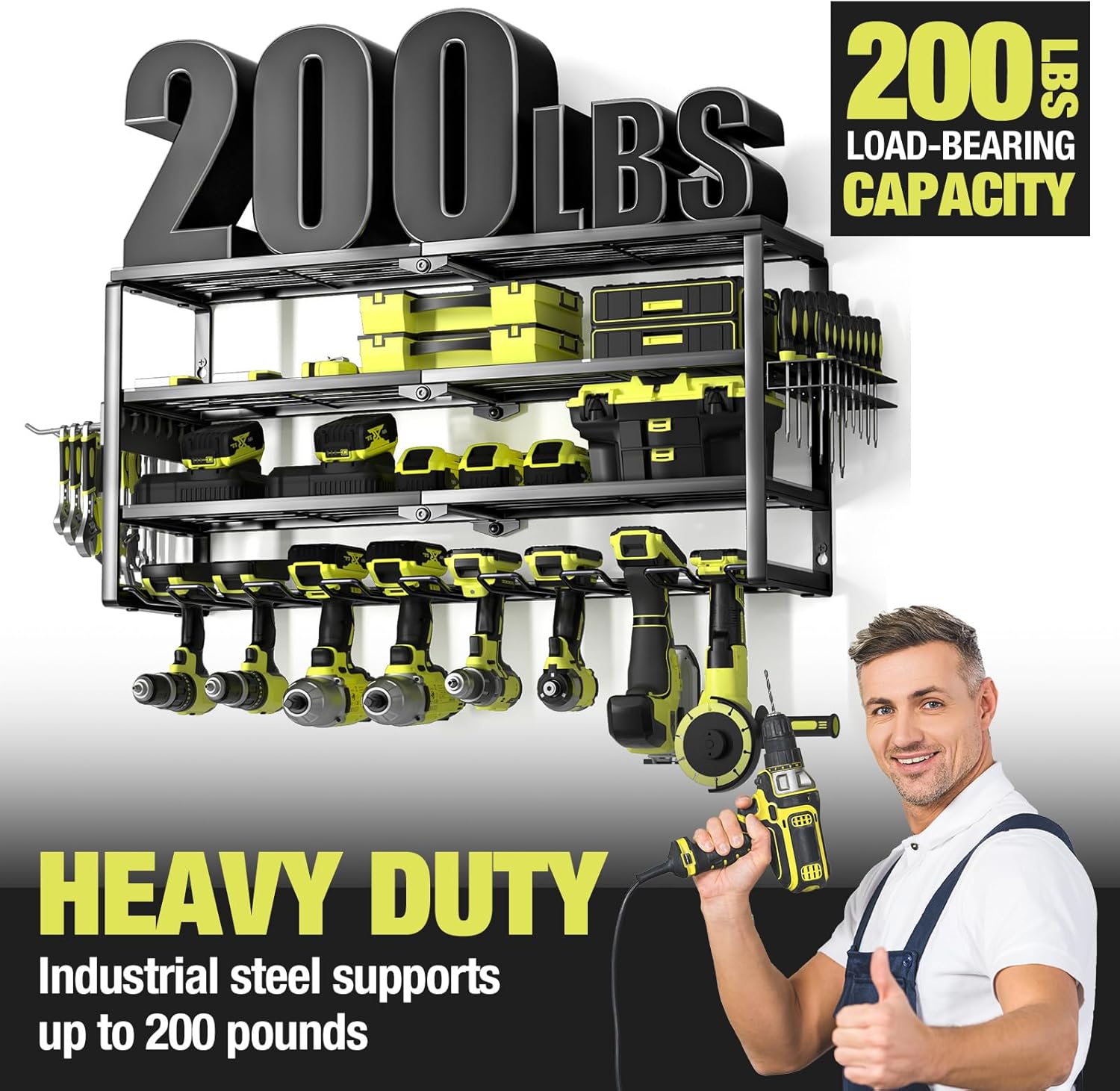 4-poziomowy ścienny organizer  – Power Tools Holder recenzja i cena